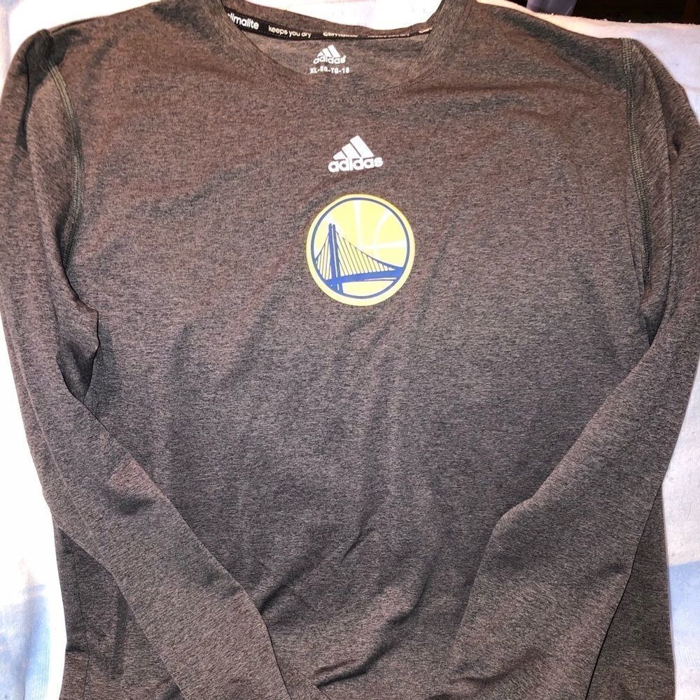 Nwot Kids XL (18) Adidas Climalite LS Shirt GoldenState Warriors